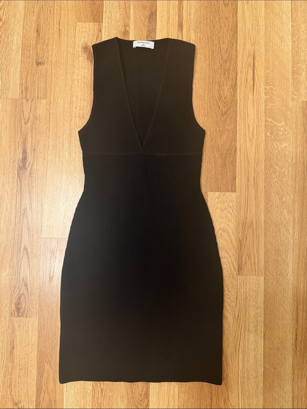 Aritzia Black V-Neck Midi Dress